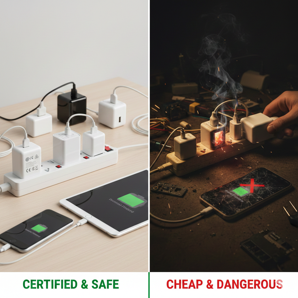 usb wall charger safety certification ce fcc ul qc pd protections