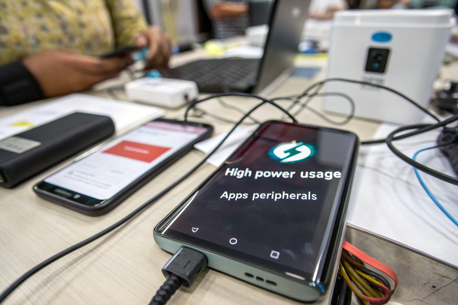 a phone can drain while charging when power draw f