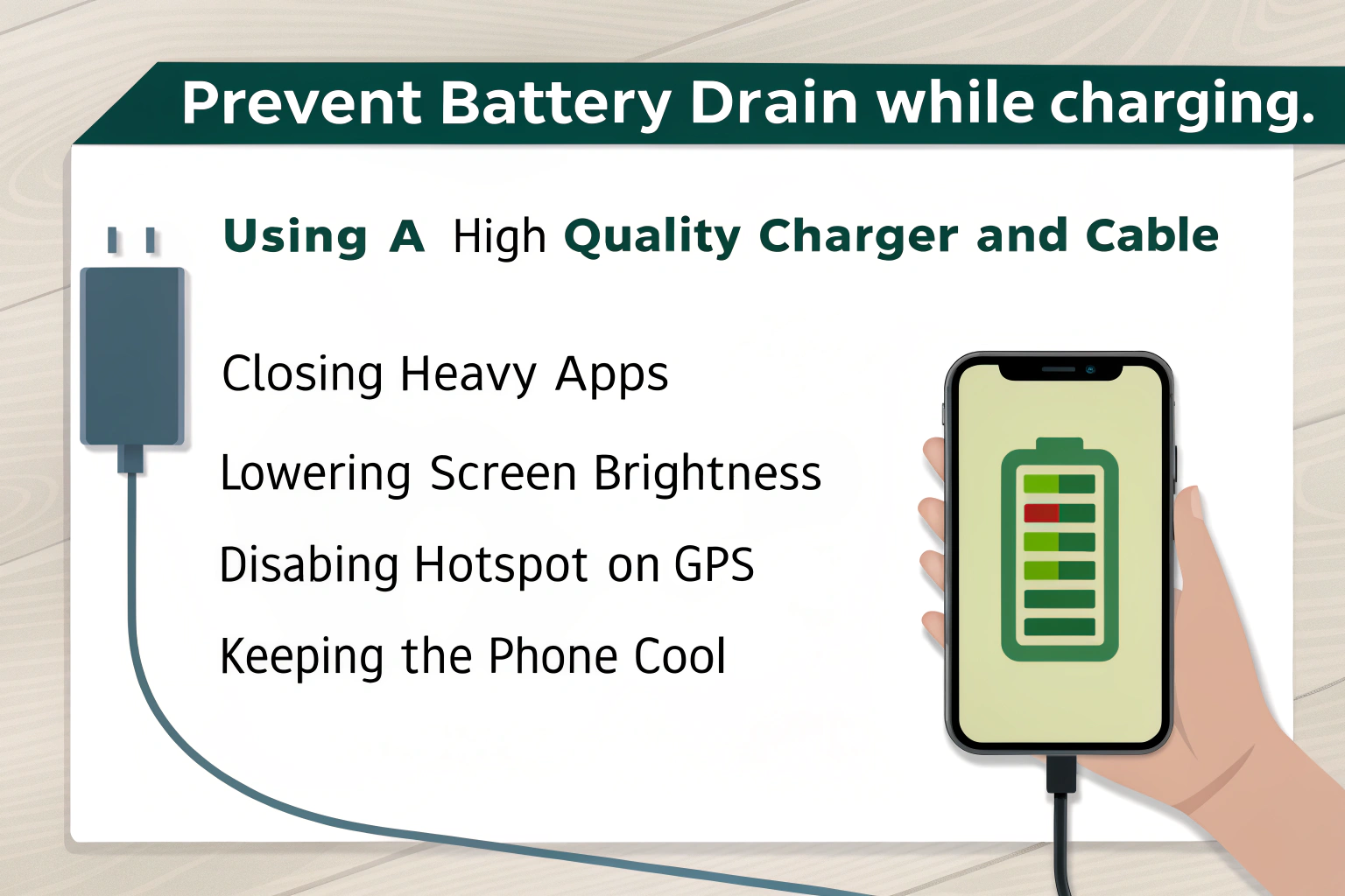 how do i stop my battery from draining while charg