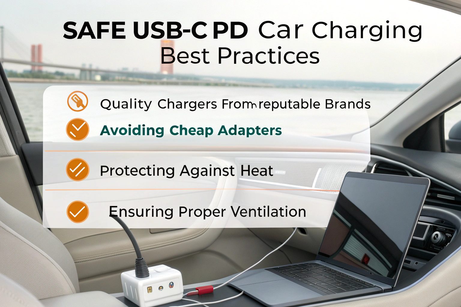 is charging a laptop in a car safe i inspected ch