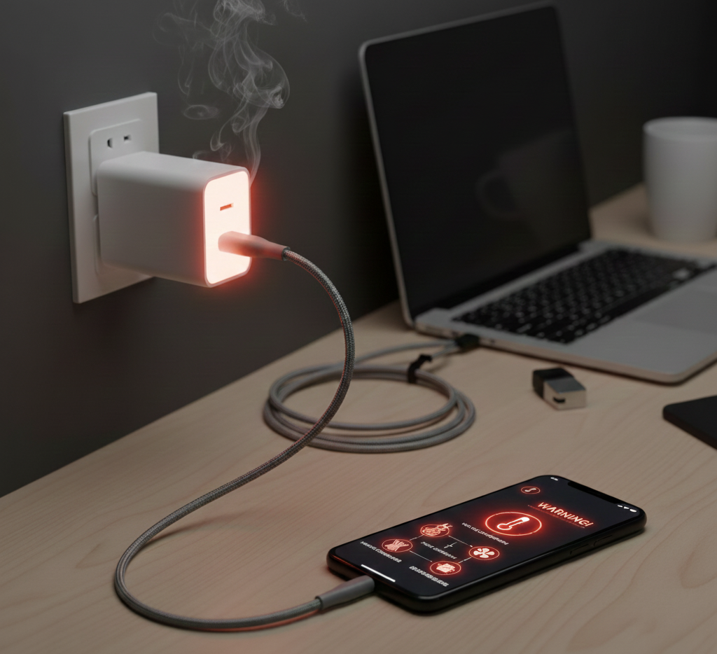 normal charger warmth fast charging heavy load not normal very hot smell throttling