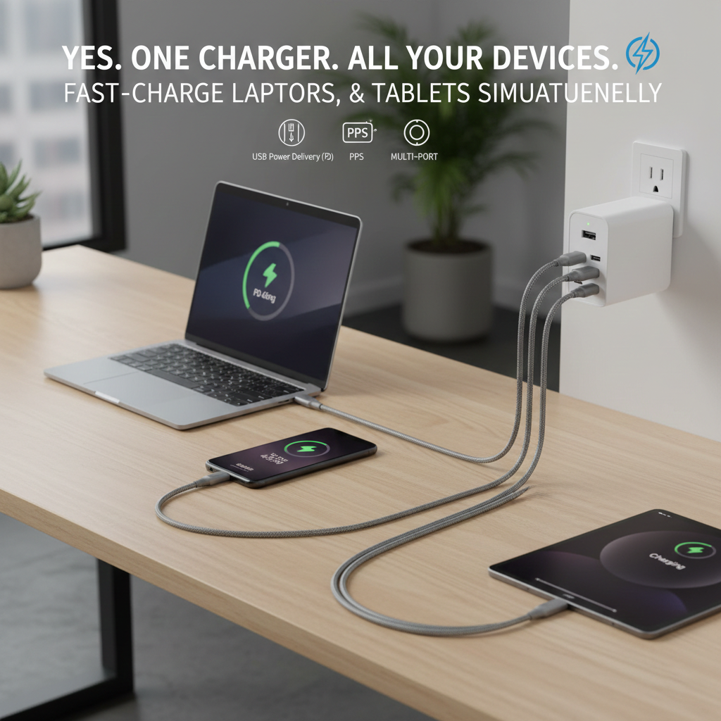 gan charger support usb pd pps multiport fast charging travel