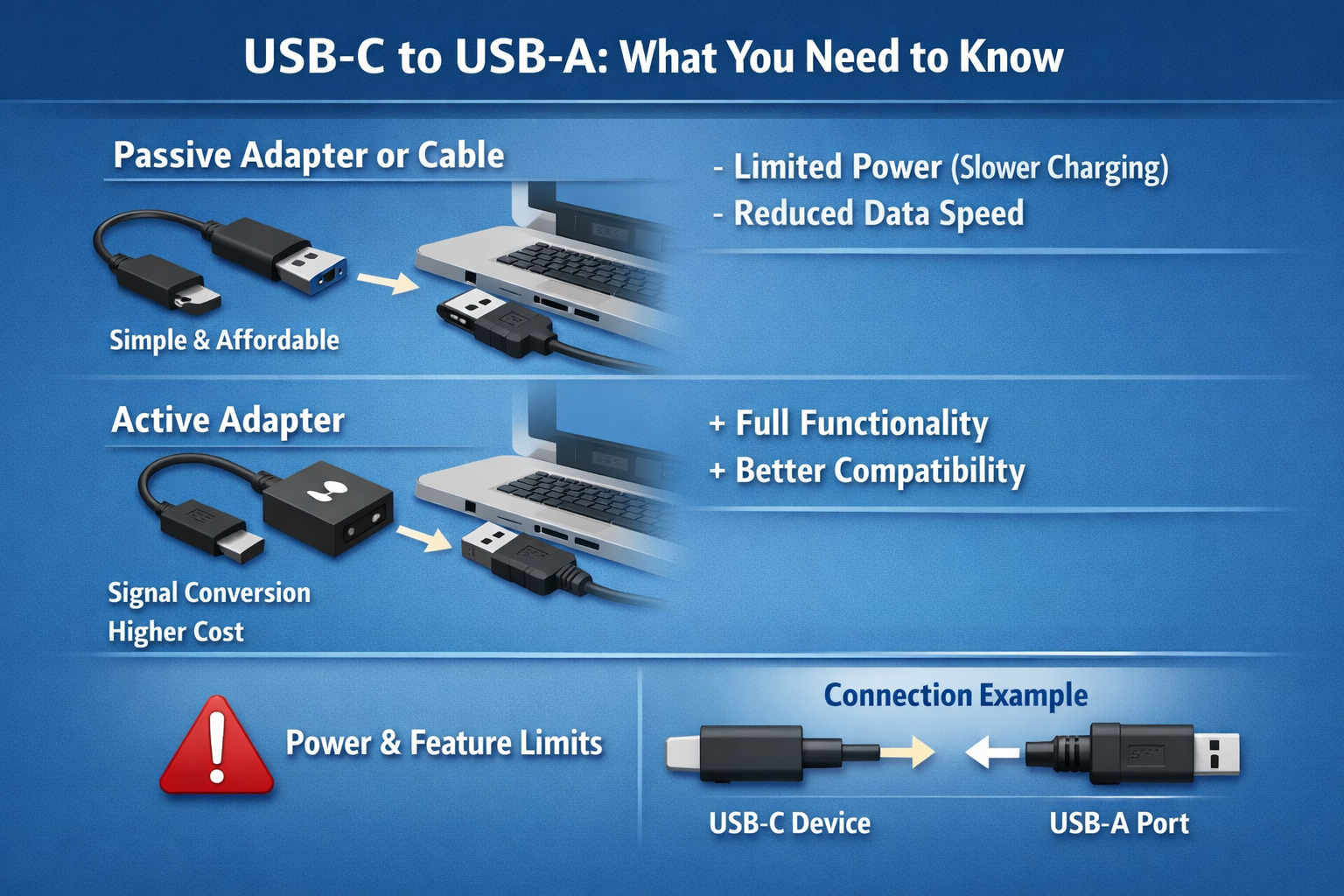 convert usb c to usb a adapter passive active power limits