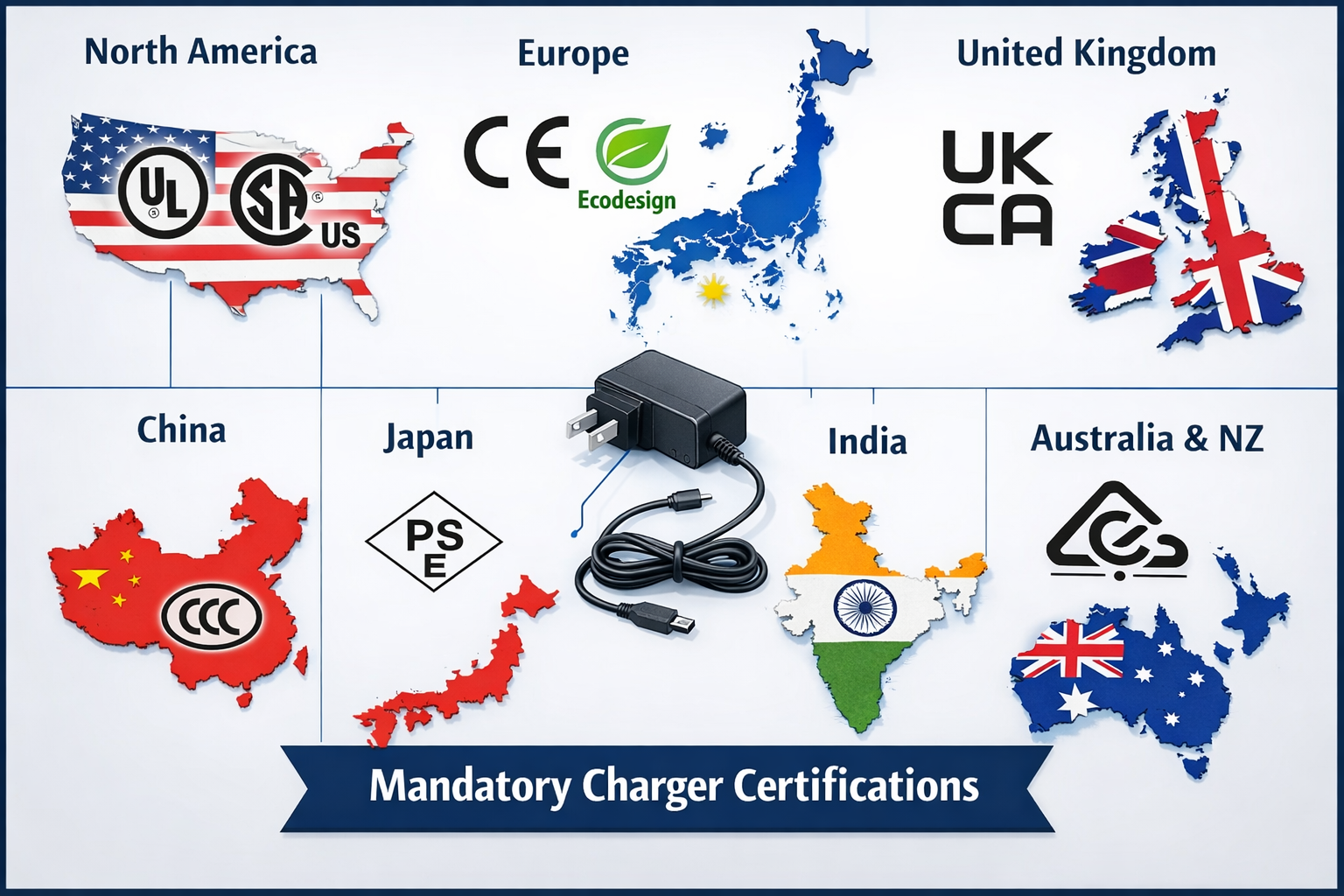 mandatory certifications by market ul ce ccc pse bis ukca rcm