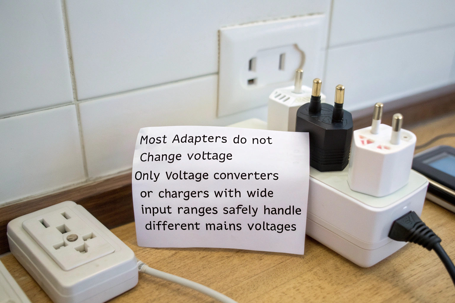 most travel adapters do not change voltage only v