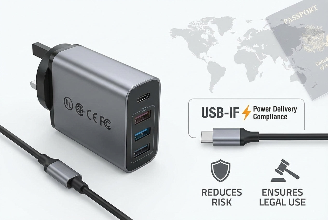 travel charger certifications ul ce fcc usb if safety compliance