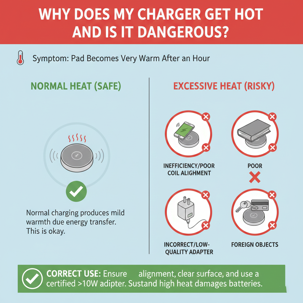 wireless charger overheating safety remove case ventilation certified charger