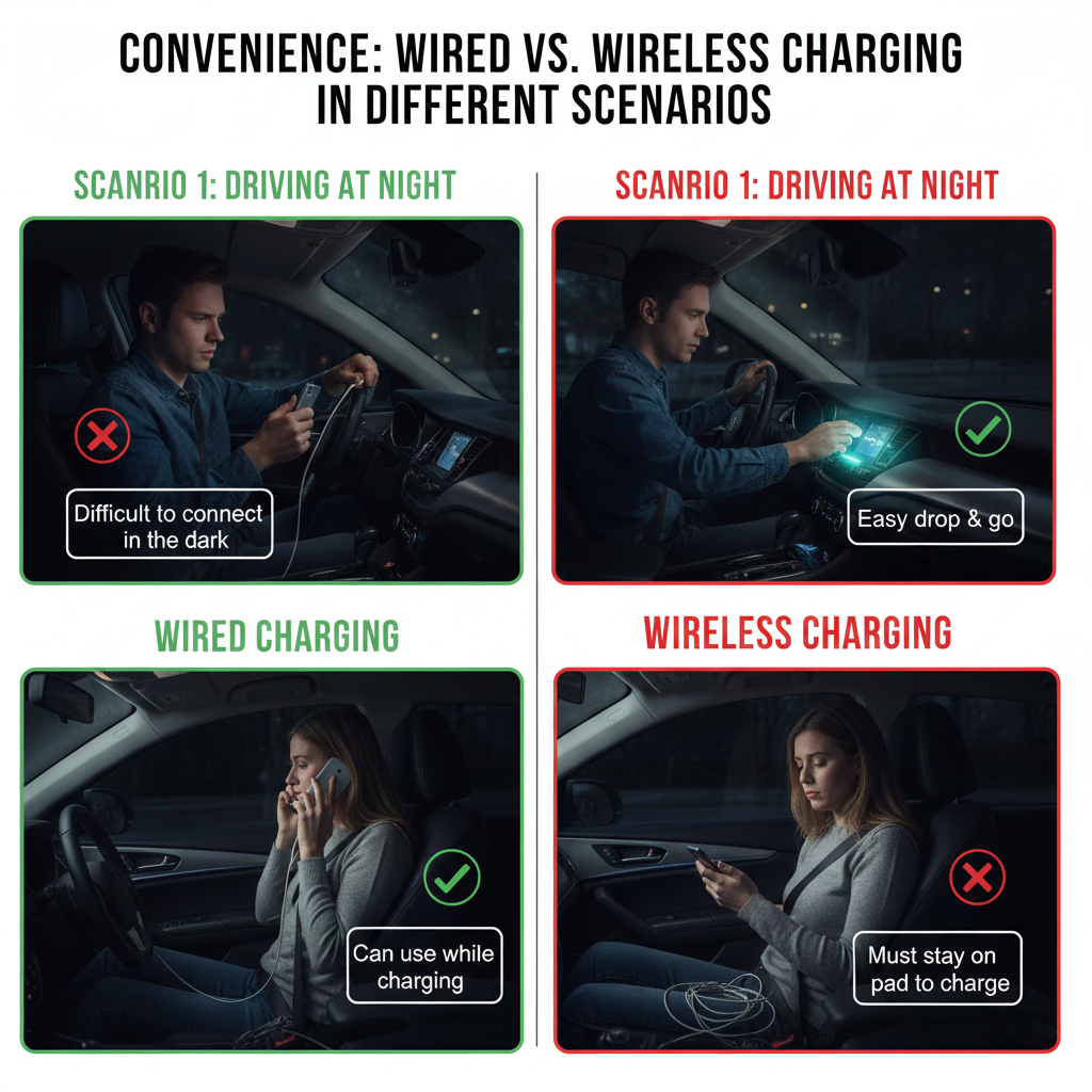 convenience wired vs wireless scenarios long trips deliveries hands free