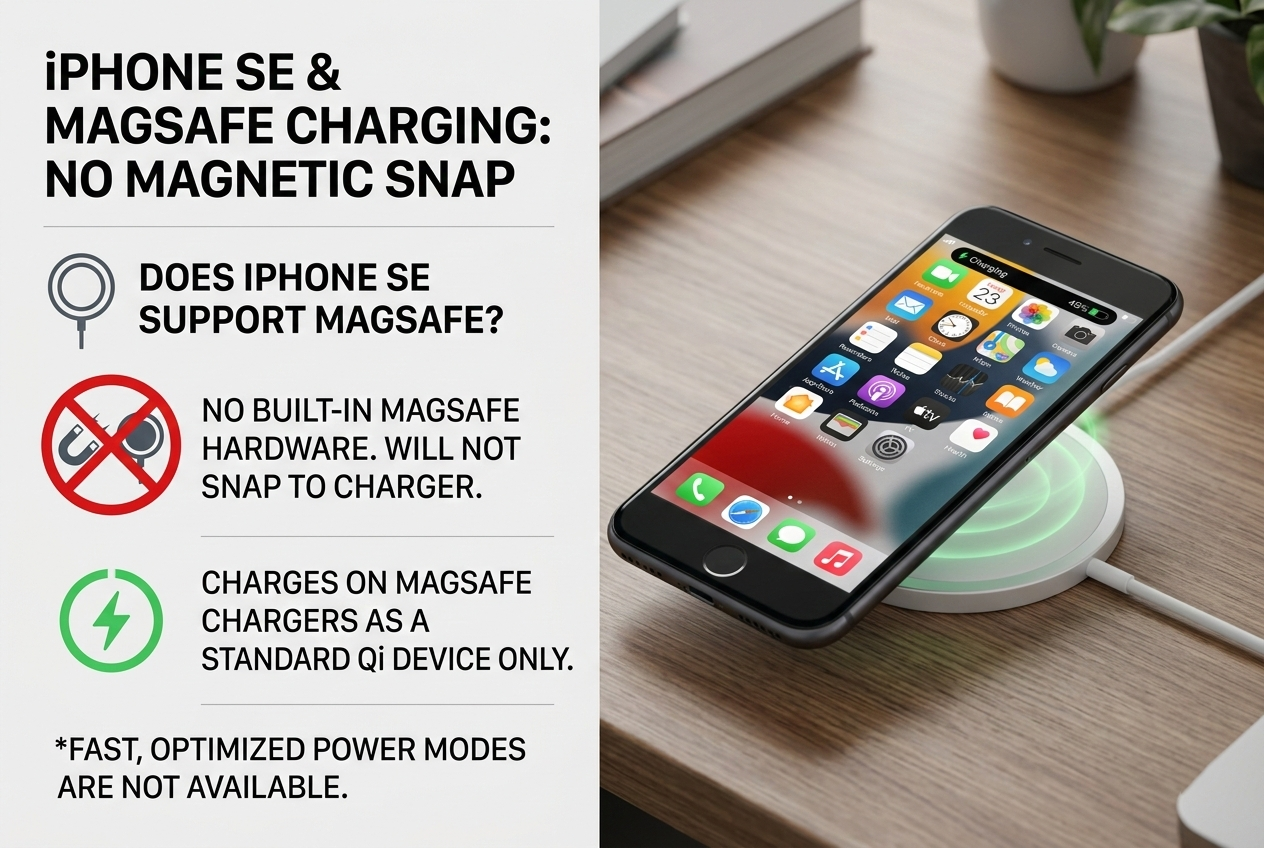 iphone se magsafe support magnetic alignment no magsafe hardware