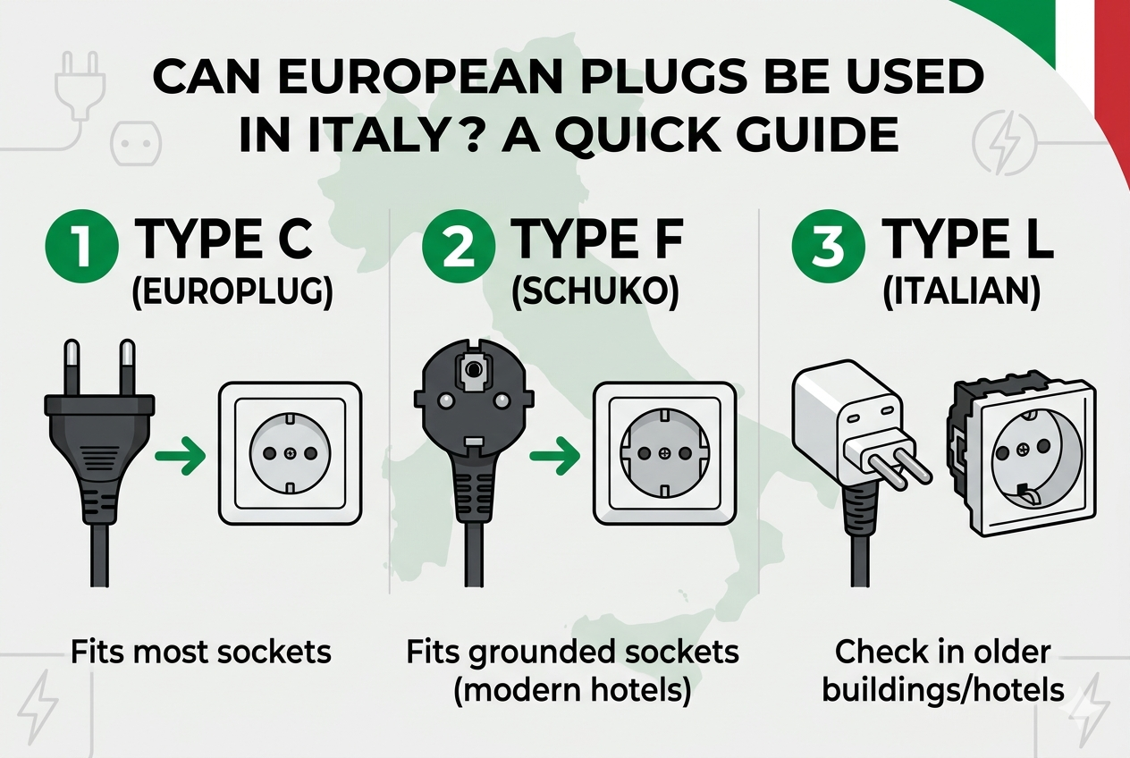 can european plugs be used in italy type c type f compatibility travel tips