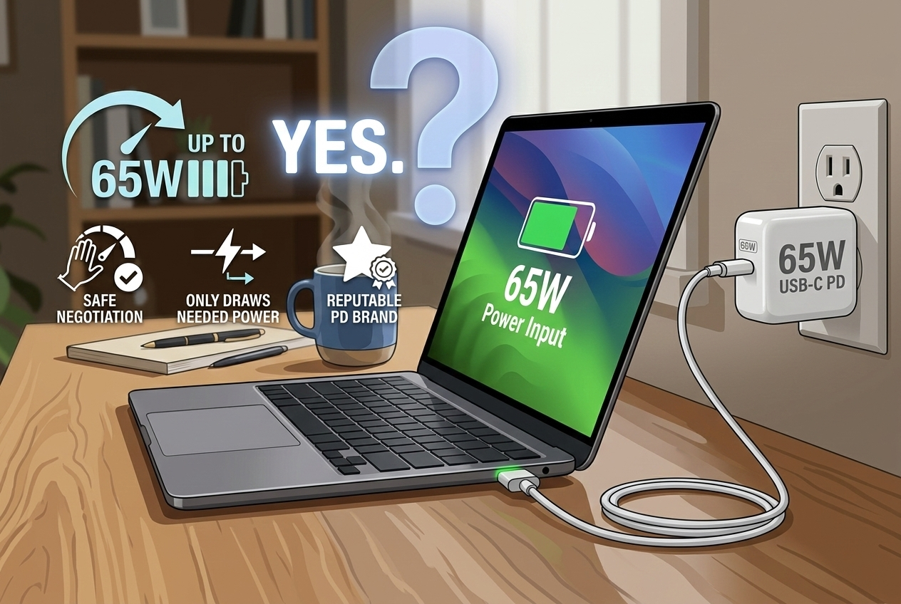 can i use a 65w charger for my macbook air usb c pd safe higher wattage charger