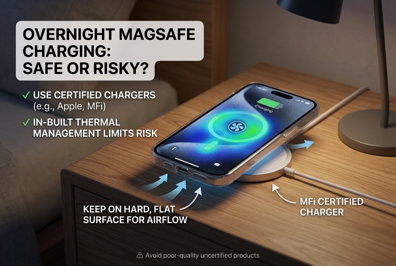 is it safe to use magsafe overnight iphone thermal management safe practices