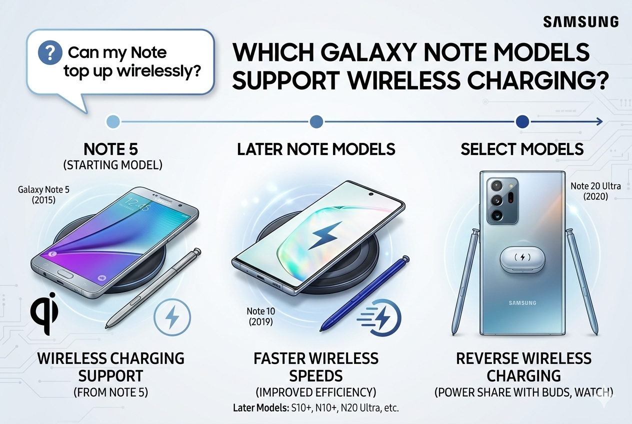 samsung galaxy note wireless charging note5 note8 note9 note10 note20 reverse wireless charging