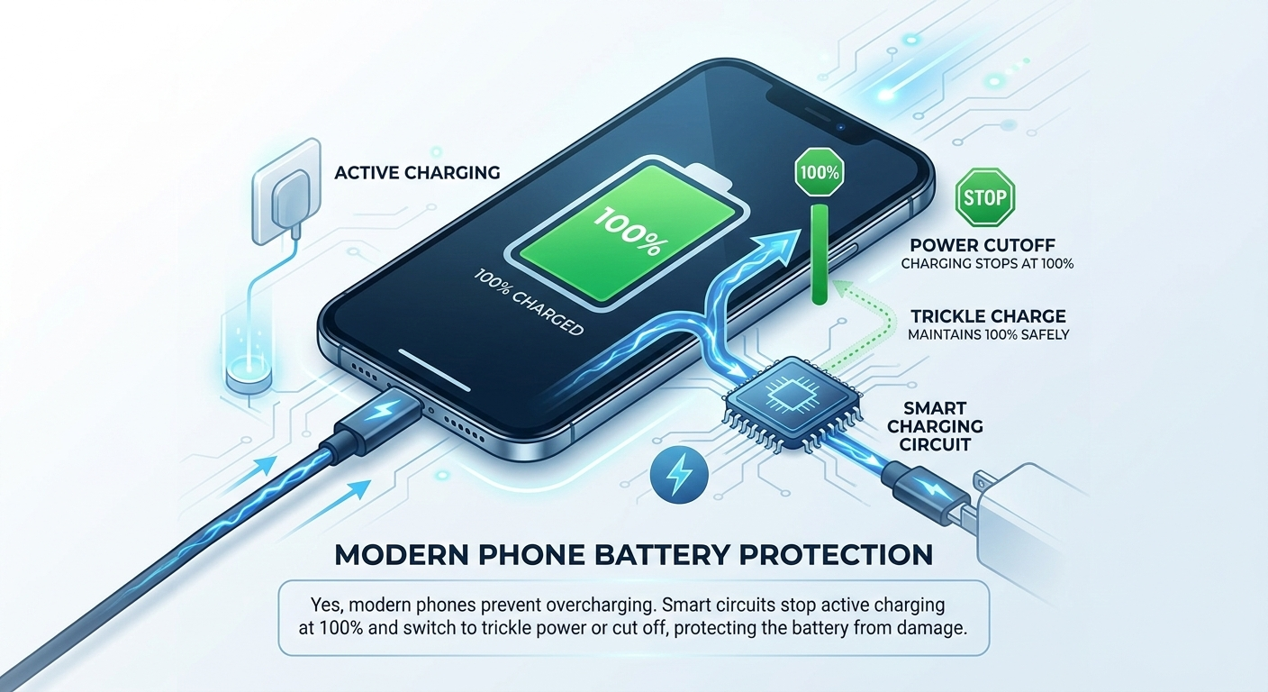 modern phone battery protection overcharge prevention charging circuit trickle charge