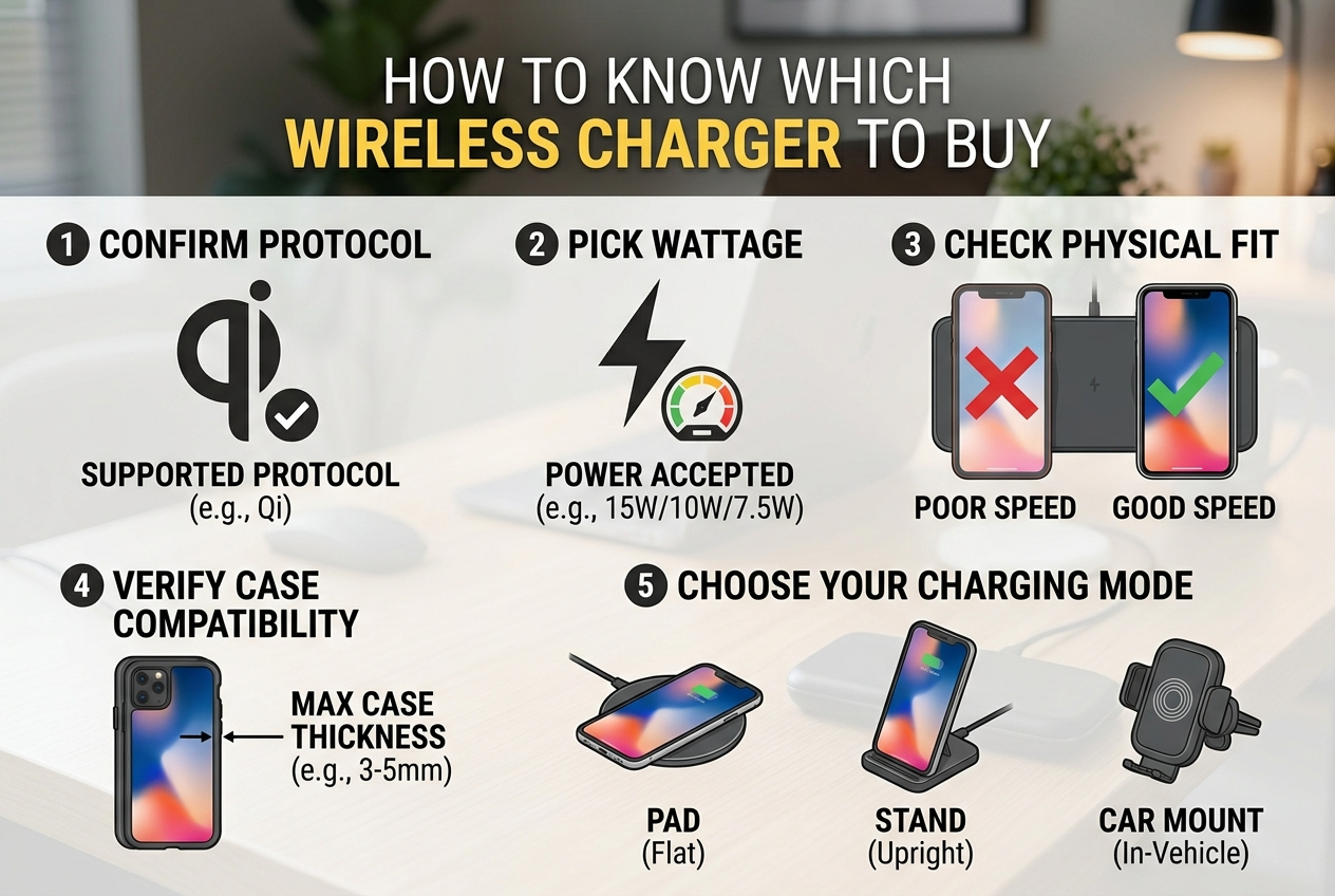 choose the right wireless charger match standard power output certifications